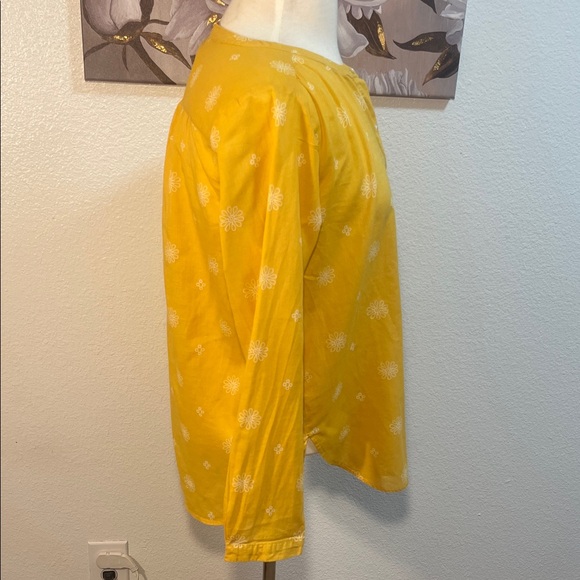 NWOT Loft Women's Yellow Button-Front Floral Print Blouse - Picture 4 of 6